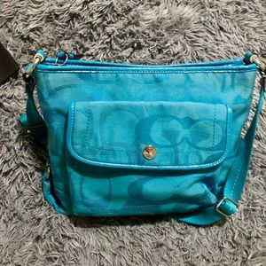 Teal Coach Crossbody Purse
